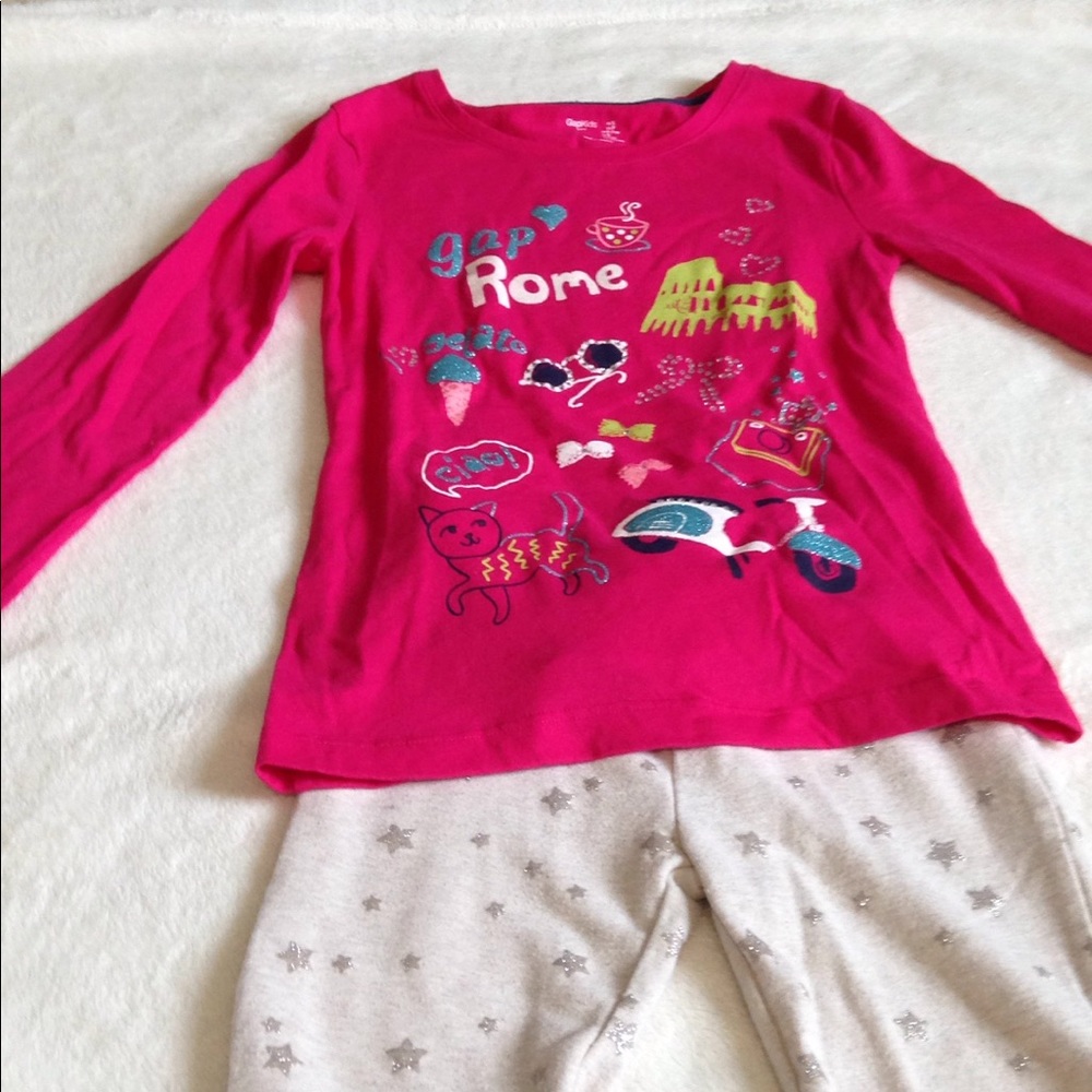 Gap girls long sleeves tee & fleece legging - Picture 1 of 5